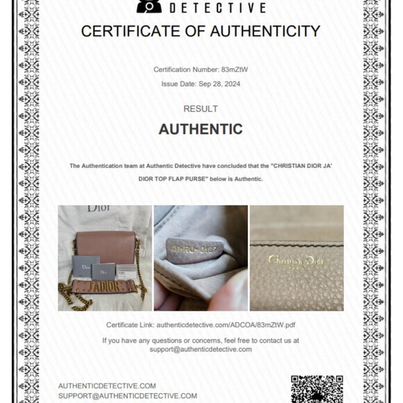 Authentic Christian Dior J' ADior Flap Purse With Authenticity Document - Picture 2 of 16